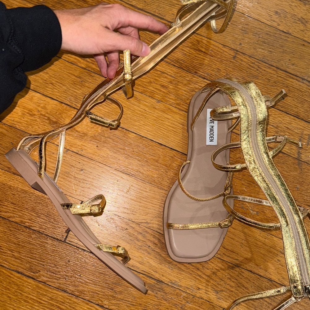 Gold Tall Gladiator Sandals